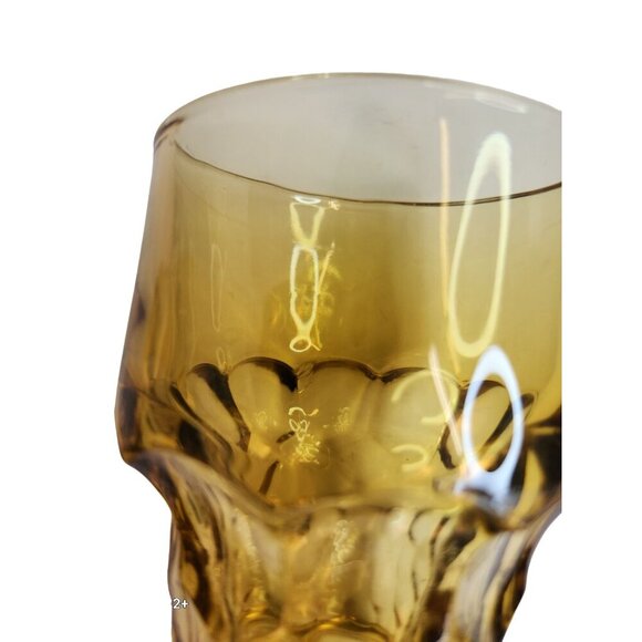 Vintage Amber Glass Tumbler Anchor Hocking 14 oz Honeycomb Pattern Textured Retr - Picture 10 of 13